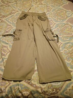 Kids Olive Green Cargo Pants